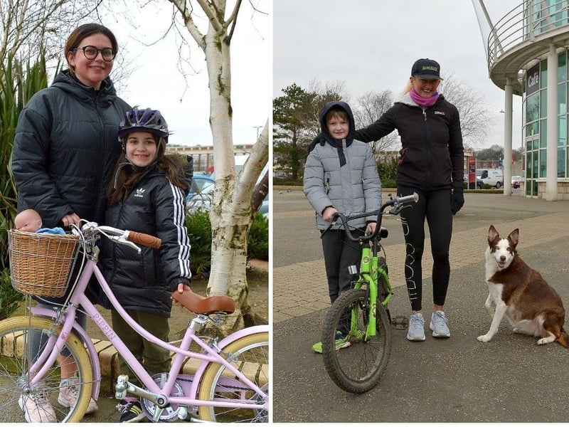 LEFT: Joanne and Lily McColgan get some exercise along Queen’s Quay recently. DER2109GS – 003RIGHT: Jake and Linda Jackson and dog Ruby take in some exercise along Queen’s Quay recently. DER2109GS – 004