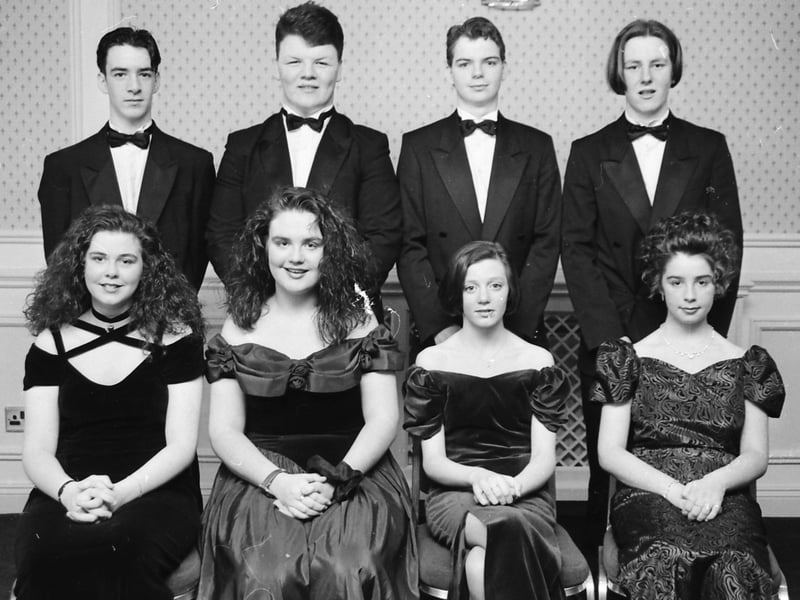 Eated, from left, arte Patricia Harkin, Katrina McBride, Edel Kelly and Nicole McLaughlin, Standing are Chris Tierney, Kieran Moore, Nicholas Mullan and Paul Elliott.