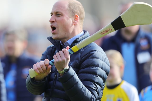 The Duke of Cambridge tries his hand at Hurling as part of her visit to Salthill Knocknacarra GAA Club in Galway on the third day of his visit to the Republic of Ireland