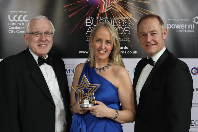 Lynne and Jonathan McCabe collected the Best Tourism Business Award on behalf of winner Ralf’s Moira from award sponsor Alderman Allan Ewart MBE, Chairman of the Lisburn & Castlereagh City Council Development Committee.
