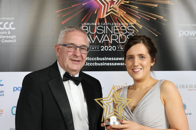 Wendy Ward collected the Rising Star Award on behalf of winner Wendy Ward – Wendy Ward Design from Alderman David Drysdale of Inspire Business Centre.