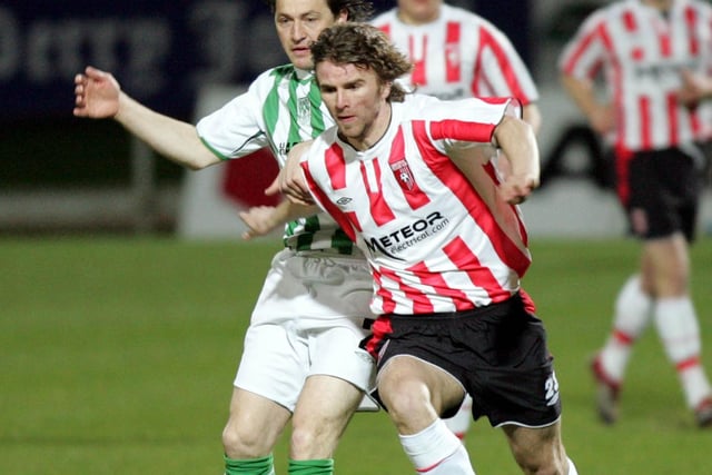 Paddy McCourt    (Right-Wing):    What a player Paddy was and I don't know what to say about how good he was. I remember his debut for us against Bohemians and three or four Bohs players were chasing him and couldn't get near him and I thought  wow. He also like me got a better first touch because of Hargy's throw-in's.