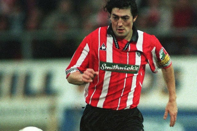 Peter Hutton    (Centre-Midfielder - Derry City):    Pizza's energy levels were on a different planet - scored 17 goals in out title winning 1996-97 season. He could do a bit of everything and complimented Higgsy very well.