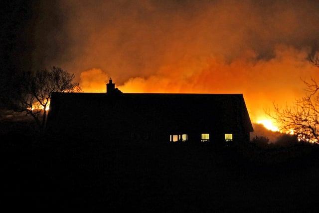 A number of farmhouses are close to the fire. Pic Steven McAuley/McAuley Multimedia
