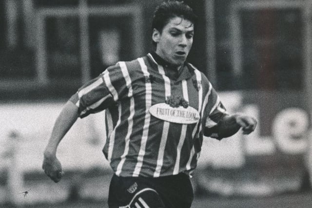 Pascal Vaudequin  (Right Back     -    Derry City):    People speak about todays modern day full backs Pascal was one way back in the 90s, overlap and underlapping from start to finish. Coached with him at the IFA, he has an amazing football brain.