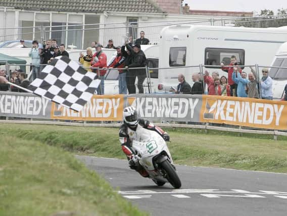 Michael Dunlop wins the 250cc race at the North West 200 in 2008.
