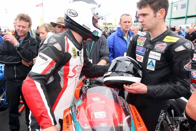Michael and William on the grid on the morning of the North West 200 as they both prepared to compete in the 250cc race.