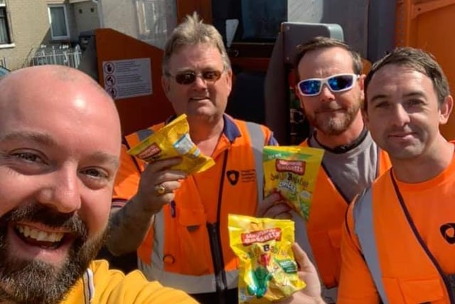 Neil Robinson Sharing some Jelly Babies with my Colleagues doing the essential job of emptying the bins.#WeAreAllInThisTogether