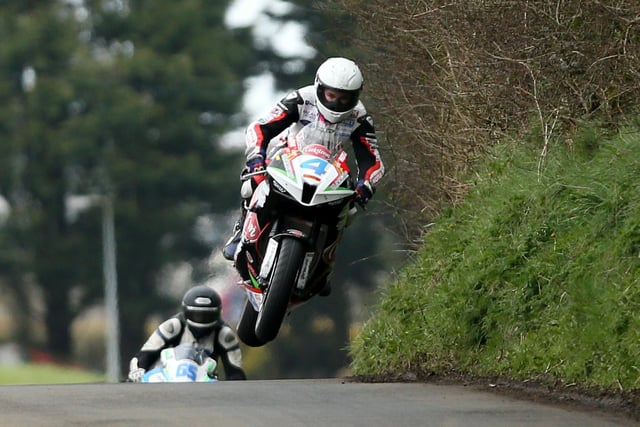 English rider Malachi Mitchell-Thomas in action in the Supersport class at the Mid Antrim 150 in 2016, where he won three races as a newcomer.