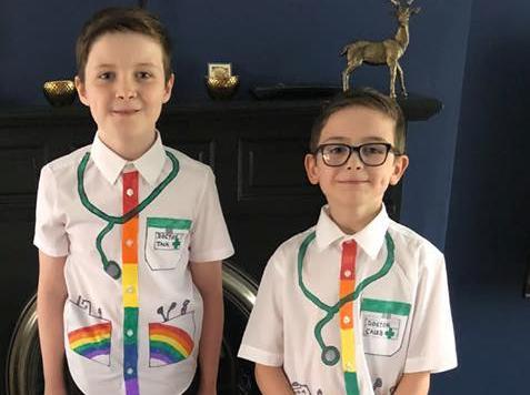 Labhrain Dochartaigh: "We made tops for our Thursday night clapping, to show our support for our NHS and frontline workers".
