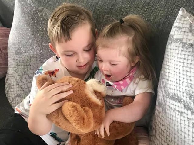 Callum Evie Mc Donnell: "My 6 year old son and 2 year old daughter playing together and having fun".