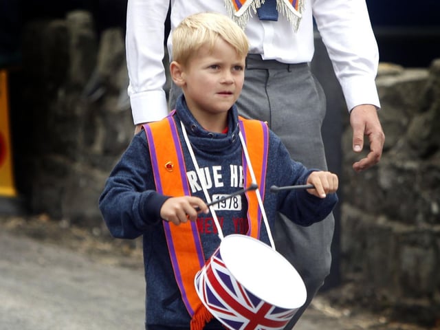 Drummer boy of the Lower Quarter Volunteers LOL 187
Hundreds of Orange men and women paraded in Aghalee for the South Antrim Combine demonstration. Seven districts took place with around 30 bands present.