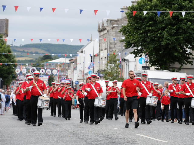 Press Eye - Belfast - Northern Ireland - 12th July 2018
Members of Rising Sons of Down, Donaghadee on parade at the North Down 'Twelfth' celebrations in Newtownards town centre, County Down.
Photo by Kelvin Boyes / Press Eye.