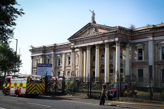 Press Eye - Belfast - Northern Ireland - 1st June  2020 -  

General view of firefighters at the scene of a fire at the Crumlin Road Courthouse in Belfast which they say has been started deliberately.

Four appliances, 20 firefighters and an aerial appliance were called to the scene at 2.43am on Monday morning.

Photo by Kelvin Boyes / Press Eye.