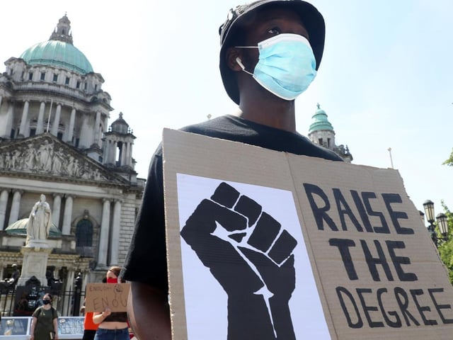 'Raise the degree' is in reference to the former police officer who was charged with murder in the third degree of George Lloyd. Many protesters want the man in question to be charged with first degree murder.