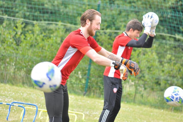 Derry City keeper, Nathan Gartside is all smiles as he gets back on the training pitch for the first time in three months.