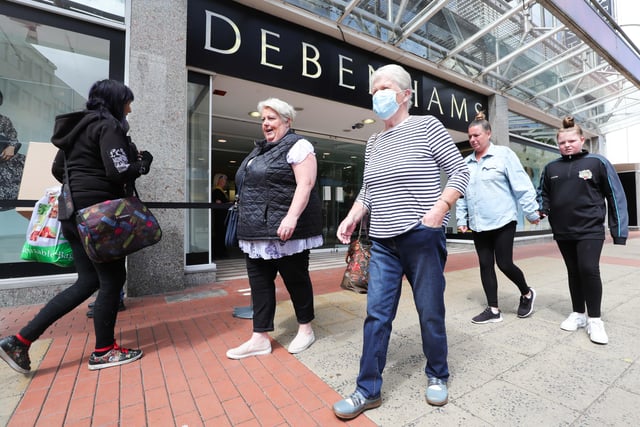 Press Eye - Belfast - Northern Ireland - 8th June 2020 - 

General view of Debenhams store at Castlecourt, Belfast as it reopened for business this morning