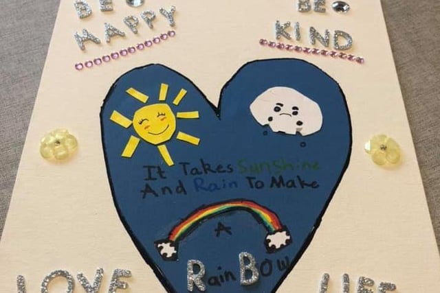 Denise Geary: "My daughter Sarah (11) is a young carer for her sister who has autism and severe learning difficulties. Sarah is so patient, kind and loving to her sister. She made this wee poster for Carers Week - it takes good times and bad times of being a young carer to make a rainbow.