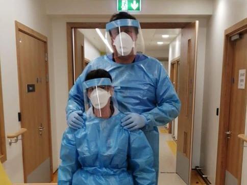 Danielle McFeeters: "My beautiful mammy Elizabeth McFeeters...44 years service and still working in the respiratory ward at almost 66. She absolutely loves her job and I couldnt be more proud of her."