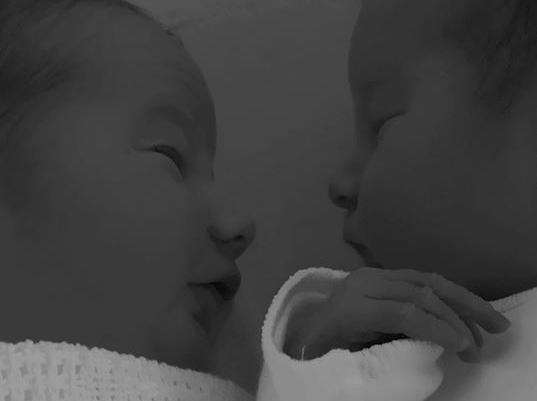 Kate Montgomery says: "Hugo and Sadie Montgomery, born on 3/4/20".