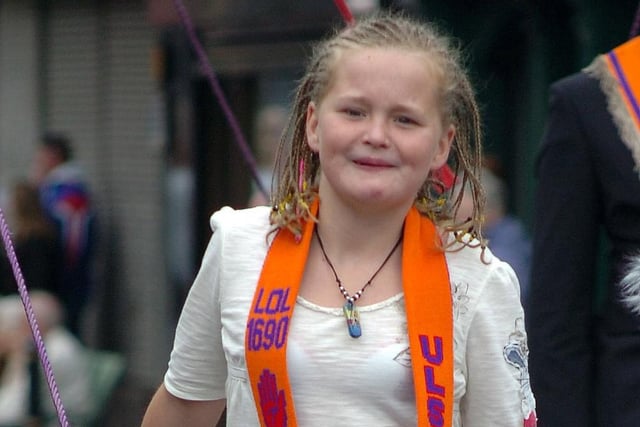 Simone Averill who carried the strings for Ballymoughan LOL during the Twelfth of July celebrations in Maghera.mm29-338sr