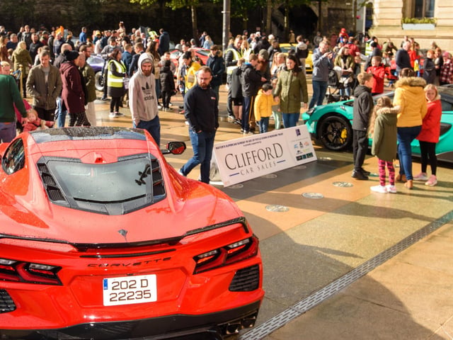 Part of the crowd during Super Car Sunday in aid of the Mayorâ€TMs Charity Appeal for Foyle Down Syndrome Trust. Picture Martin McKeown. 03.10.21