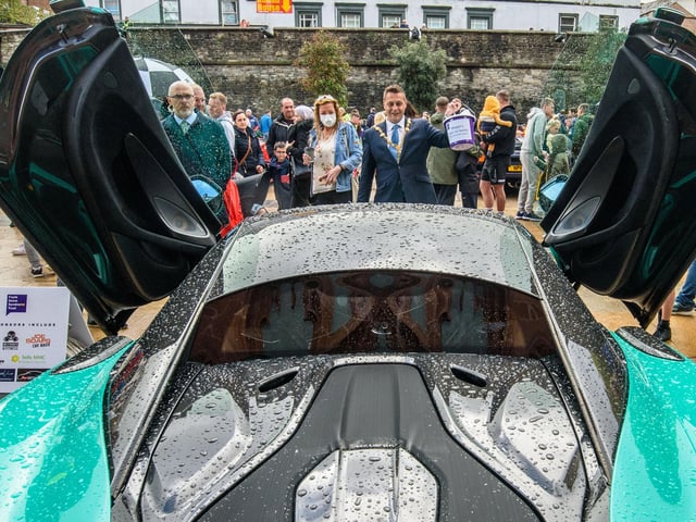 Derry City and Strabane District Council Mayor Alderman Graham Warke during Super Car Sunday in aid of the Mayorâ€TMs Charity Appeal for Foyle Down Syndrome Trust. Picture Martin McKeown. 03.10.21