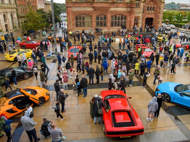 during Super Car Sunday in aid of the Mayorâ€TMs Charity Appeal for Foyle Down Syndrome Trust. Picture Martin McKeown. 03.10.21
