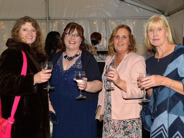 Trish Murphy, Maura Gillen, Serena McGonigle and Ann Johnson were at the Amelias Glad Rags for HOPE fashion show in the Mullan garden centre, Moville on Friday evening last. DER2140GS 064