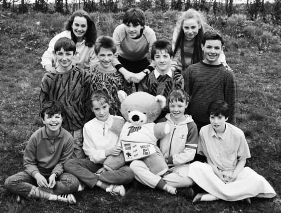 1987... Scouts and guides who were winners of the Regional Fun Day event at Strathfoyle Youth Centre.