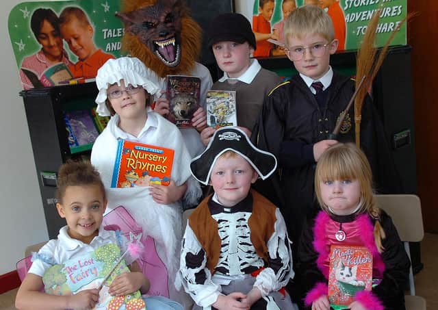 Dressed as their favourite book characters are prize-winners from the Kilross Primary School book fair week in 2009. mm42-344sr