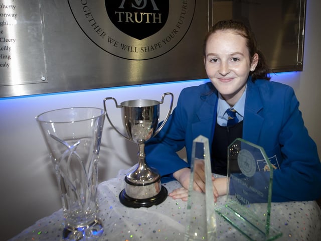 Congratulations to Nicole Morrison achieving top marks in Child Development, Health & Social Care, Learning for Life and Work and Irish in the St. Maryâ€TMs College Annual Senior Prizegiving. (Photos: Jim McCafferty Photography)