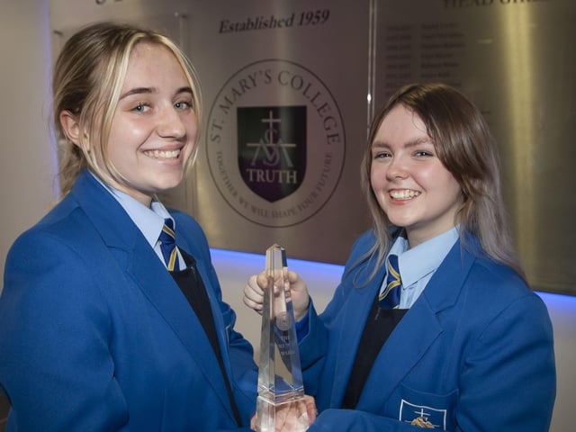 Jodie Lavery and Shannon Peake, joint winners of the James Doherty Trophy for French.