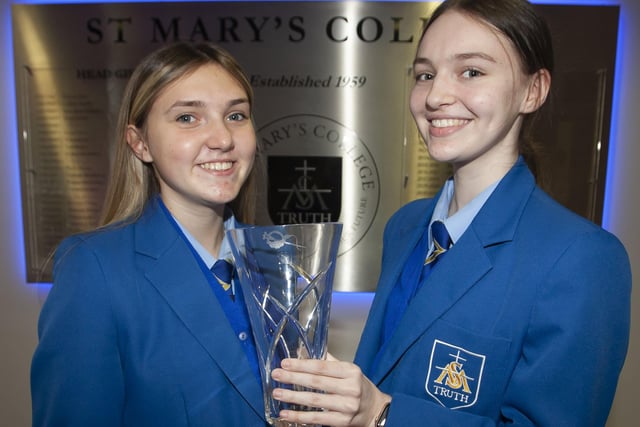 Ellie Semerdzhieva and Abbie McCartney who received top marks in GCSE Sports Studies