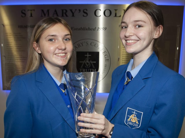 Ellie Semerdzhieva and Abbie McCartney who received top marks in GCSE Sports Studies