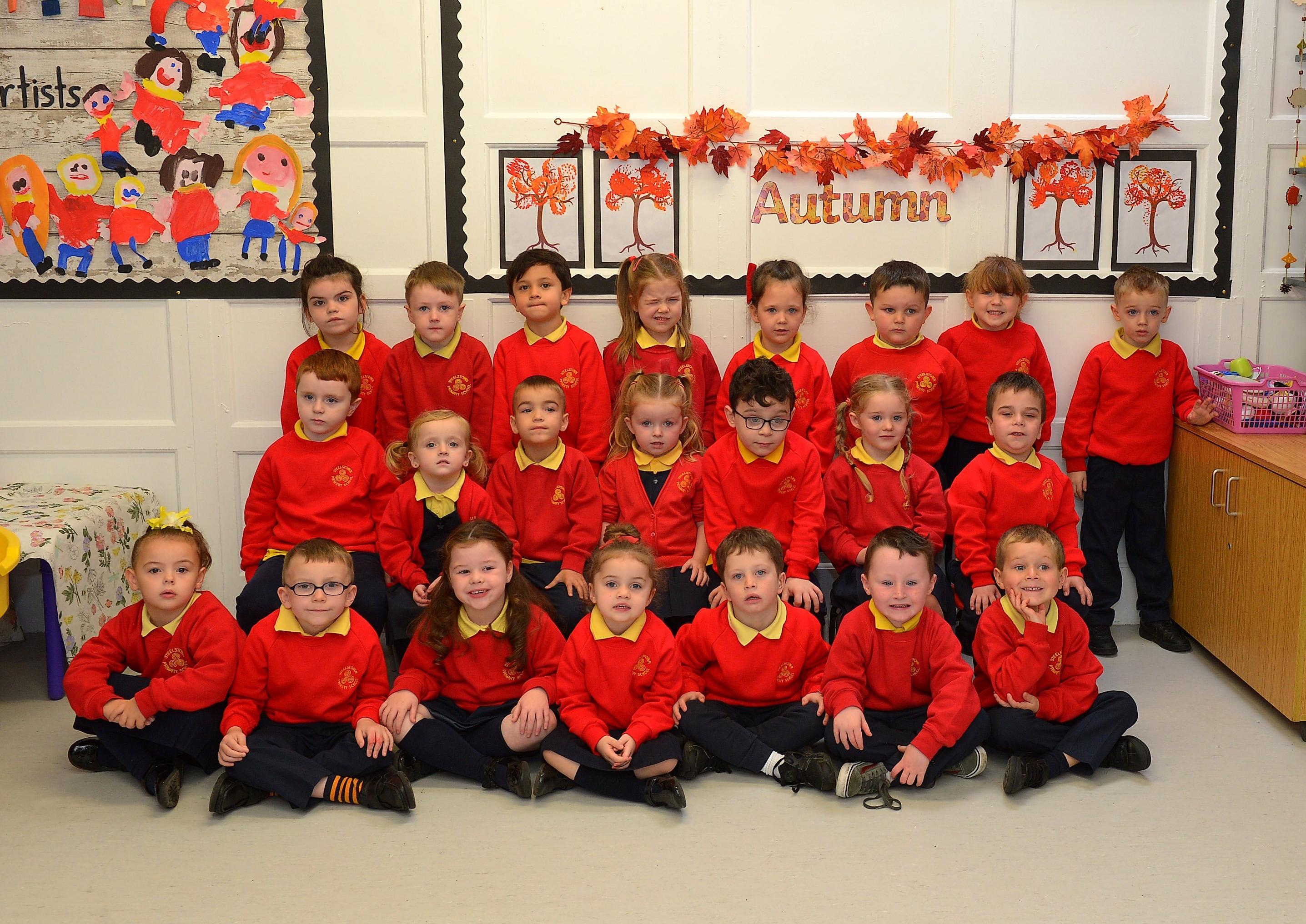Mrs McColgan’s P1 class at Steelstown Primary School. DER2140GS – 025