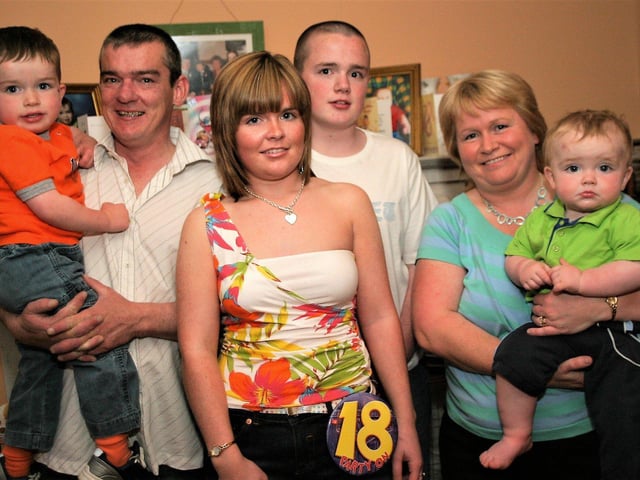 Leanne McGinley celebrates her 18th birthday with family.