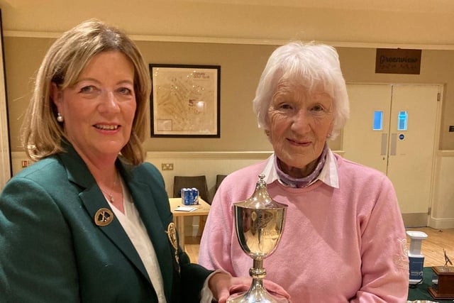 Pictured at the ladies final prize night 2021 at Lisburn Golf Club is Sheila Cromie who won the Ridges Cup