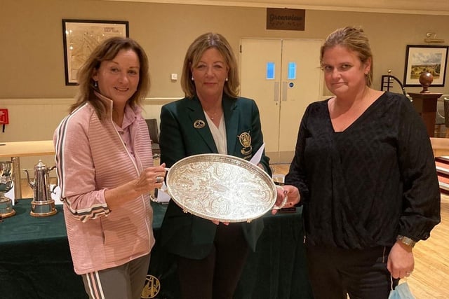 Anne McLaverty who won the McDonald Trophy at the ladies final prize night 2021 at Lisburn Golf Club