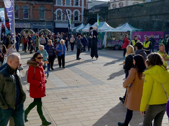 Guildhall Square in Halloween mode on Friday afternoon. Photo: George Sweeney. DER2143GS – 095