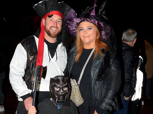 The McCarron family in costume for Halloween night in Derry. Photo: George Sweeney. DER2144GS – 013