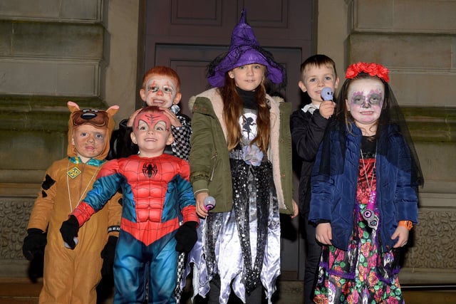 The McKeever crew in fancy dress on Halloween night in Derry. Photo: George Sweeney.  DER2144GS – 009