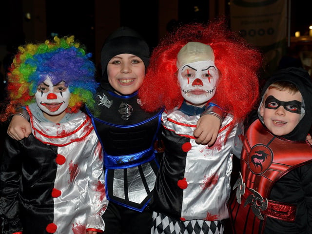 Cousins Michael, Callum, Liam and Rian in costume for Halloween night in Derry. Photo: George Sweeney. DER2144GS – 018