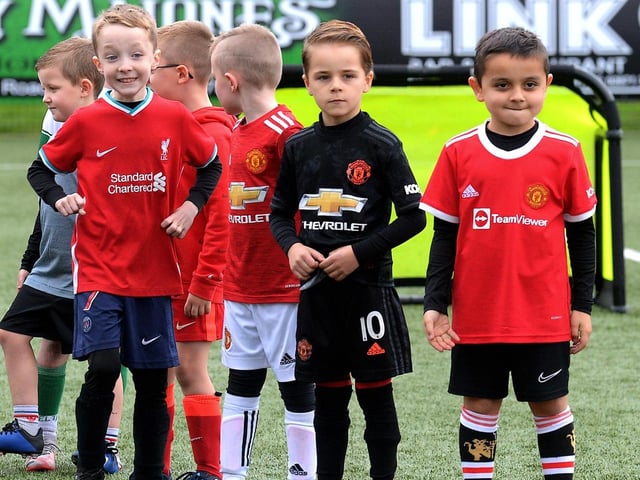 Ready for action at the recent Ryan McBride Halloween Camp held at Brandywell Stadium. Picture: George Sweeney. DER2143GS – 071
