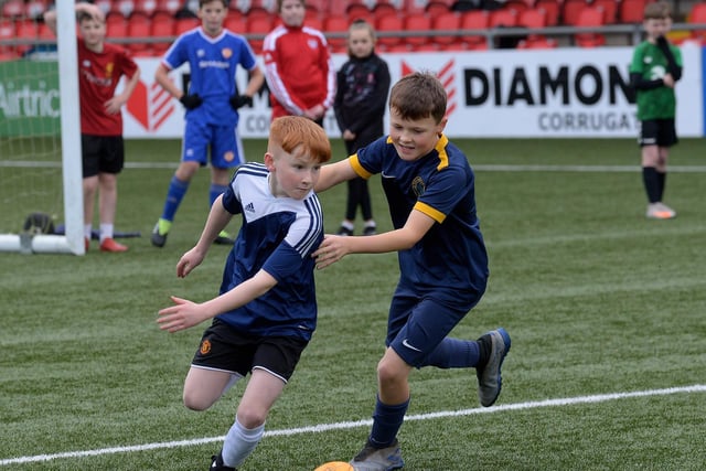 Young players in action at the recent Ryan McBride Halloween Camp held at Brandywell Stadium. Picture: George Sweeney.