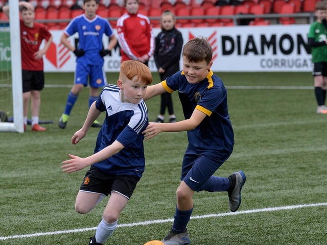 Young players in action at the recent Ryan McBride Halloween Camp held at Brandywell Stadium. Picture: George Sweeney.