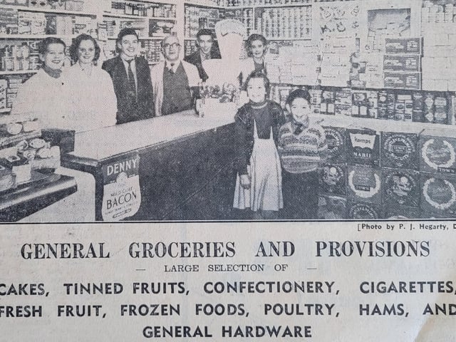 Harry Doherty's shop in Clare Court, Creggan, advertised a mix of foods, cigarettes and 'general hardware' in 1958