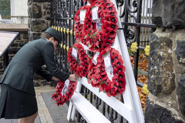 PSNI lay a wreath at the War Memorial in Garvagh Pic Steven McAuley/McAuley Multimedia