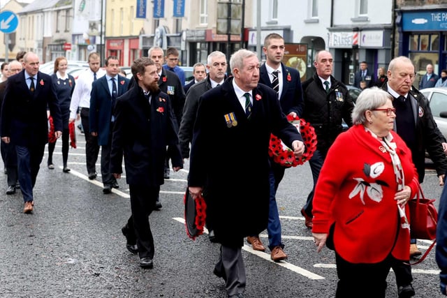 On parade to the War Memorial in Garvagh.Pic Steven McAuley/McAuley Multimedia