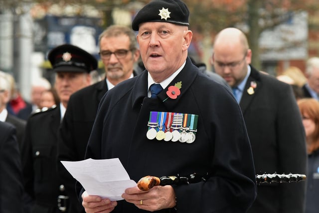 Parade Commander, Lt Col {Ret'd} DJ Robinson MBE, VR. INPT46-240.